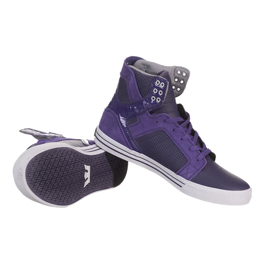 Baskets Montantes Supra SkyTop Violette Purple/White-White Homme | QOA-65646175